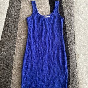 Mudd blue body con lace dress